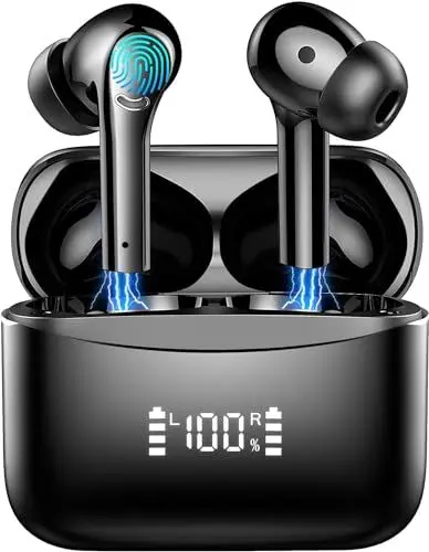 Produktbild: Mysic J5 Bluetooth 5.3 In Ear Kopfhrer mit 42 Std Spielzeit, Noise Cancelling Earbuds, IPX7 Wasserdicht, Schwarz