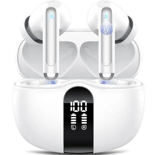 Produktbild: Tukio Bluetooth Kopfhörer, Kopfhörer Kabellos Bluetooth 5.3 In Ear Kopfhörer mit 4 ENC Noise Cancelling Mic, 40H Stunden, Mini Wireless Kopfhörer HiFi Stereo Tiefbass, Ohrhörer IP7 Wasserdicht