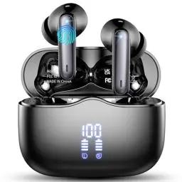 Produktbild: Bluetooth Kopfhörer, Kopfhörer Kabellos Bluetooth 5.3 In Ear Kopfhörer mit 4 ENC Noise Cancelling Mic, Kabellose Kopfhörer Immersiver HiFi Stereo, IP7 Wasserdicht Ohrhörer, 40Std Earbuds LED-Anzeige