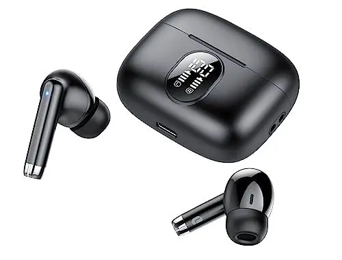 Produktbild: Bluetooth Kopfhörer, Kopfhörer Kabellos Bluetooth 5.3 In Ear Kopfhörer mit 4 ENC Noise Cancelling Mic, Kabellose Kopfhörer Tiefer Bass,40 Std Spielzeit, IPX7 Wasserdicht Ohrhörer, LED Display, USB-C