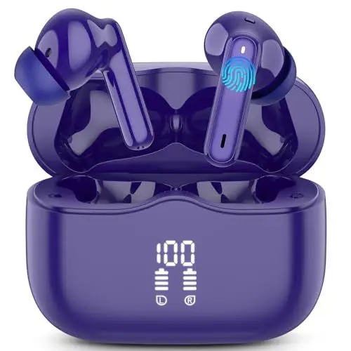 Produktbild: Bluetooth Kopfhörer, Kopfhörer Kabellos Bluetooth 5.3 In Ear Kopfhörer mit 4 ENC Noise Cancelling Mic, Kabellose Kopfhörer Tiefer Bass Wireless Earbuds 40Std, IP7 Wasserdicht Ohrhörer, Dunkelblau