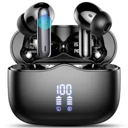 Produktbild: Bluetooth Kopfhörer, Kopfhörer Kabellos Bluetooth 5.3 In Ear Kopfhörer mit 4 ENC Noise Cancelling Mic, Kabellose Kopfhörer Tiefer Bass Wireless Earbuds 40Std, IP7 Wasserdicht Ohrhörer LED Anzeige