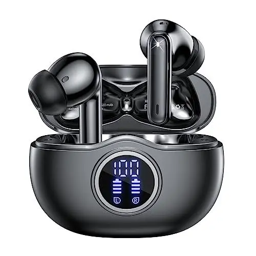 Produktbild: Bluetooth Kopfhörer, Kopfhörer Kabellos Bluetooth 5.3 In Ear mit Indicateur LED, 40 Std ENC Lärmreduzierung dual Mikrofon HiFi Stereo Kopfhörer, IP7 Wasserdicht in ear Ohrhörer für Sport und Arbeit