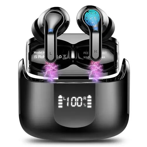 Produktbild: Bluetooth Kopfhörer, Kopfhörer Kabellos Bluetooth 5.3 Kopfhörer In Ear mit 4 ENC Mikrofon, 2024 Neue Kabellose Kopfhörer Noise Cancelling Earbuds mit USB-C, 40Std Tiefer Bass IPX7 Wasserdicht Ohrhörer