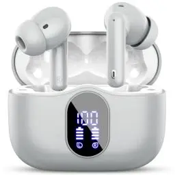 Produktbild: Bluetooth Kopfhörer, Kopfhörer Kabellos Bluetooth 5.3 Sport In Ear Kopfhörer mit 4 Mikrofon, 40 std Spielzeit, LED-Anzeige, ENC Lärmreduzierung, HiFi Stereo Ohrhörer für Arbeit und Studium