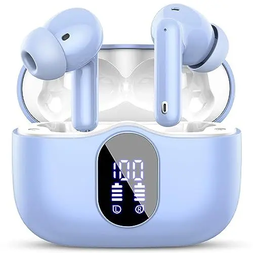 Produktbild: Bluetooth Kopfhörer, Kopfhörer Kabellos Bluetooth 5.3 Sport In Ear Kopfhörer mit 4 Mikrofon, 40 std Spielzeit, LED-Anzeige, ENC Lärmreduzierung, HiFi Stereo Ohrhörer für Arbeit und Studium