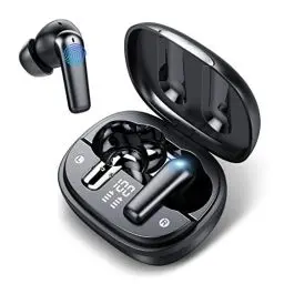 Produktbild: aowoka Bluetooth Kopfhörer, Kopfhörer Kabellos Bluetooth 5.3 in Ear kopfhörer Bluetooth mit 4 ENC Mic, HiFi Stereo Kabellose Kopfhörer, IPX7 Wasserdicht Ohrhörer 42H Akkulaufzeit LED Anzeige