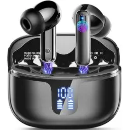 Produktbild: Bluetooth Kopfhörer, Kopfhörer Kabellos Bluetooth 5.3 mit 4 ENC Mic, In Ear Kopfhörer Bluetooth 40H Tiefer Bass, 2024 Kabellose Kopfhörer Noise Cancelling Earbuds IP7 Wasserdicht Ohrhörer LED Anzeige