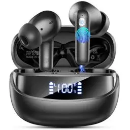 Produktbild: Bluetooth Kopfhörer, Kopfhörer Kabellos Bluetooth 5.4 HiFi Stereo, In Ear Kopfhörer mit ENC Noise Cancelling Mics, IP7 Wasserdicht Ohrhörer, 50 Std Spielzeit Kabellose Kopfhörer mit LED-Anzeige, USB-C