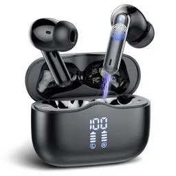Produktbild: Bluetooth Kopfhörer, Kopfhörer Kabellos Bluetooth 5.4 In Ear Kopfhörer mit 4 ENC Noise Cancelling Mic, 40Std Kabellose Kopfhörer IP7 Wasserdicht, LED-Anzeige, USB-C, Ohrhörer für Arbeit Spiel Sport