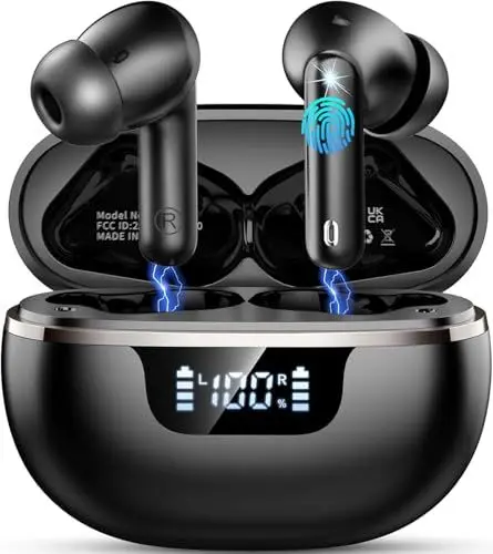 Produktbild: Bluetooth Kopfhörer, Kopfhörer Kabellos Bluetooth 5.4, In Ear Kopfhörer mit ENC Noise Cancelling Mic, Kabellose Kopfhörer 40 Std Spielzeit Tiefer Bass mit LED-Anzeige, IP7 Wasserdicht Ohrhörer USB-C