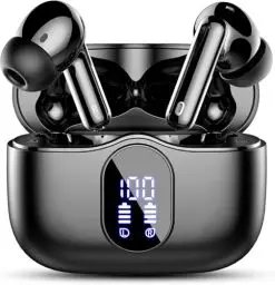Produktbild: Bluetooth Kopfhörer, Kopfhörer Kabellos Bluetooth 5.4 Sport In Ear Kopfhörer mit 4 Mikrofon, 40 std Spielzeit, LED-Anzeige, ENC Lärmreduzierung, Tiefer Bass Ohrhörer für Arbeit und Studium