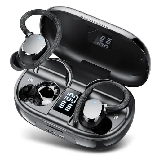 Produktbild: Bluetooth Kopfhörer Sport, 2025 Neue In Ear Kopfhörer Kabellos Bluetooth 5.3 mit 4 ENC Noise Cancelling Mikrofon, IP7 wasserdichte Earbuds, 128 Std Spielzeit, Dual LED Anzeige Ohrhörer für iOS Android