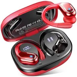 Produktbild: Bluetooth Kopfhörer Sport, 75Std Kopfhörer Kabellos Bluetooth 5.4, HiFi Stereo Tiefer Bass Wireless Earbud, 4 ENC Noise Cancelling Mic, IP7 Wasserdicht in Ear Ohrhörer mit Ohrhaken, USB-C LED-Anzeige