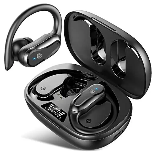 Produktbild: Bluetooth Kopfhörer Sport, In Ear Kopfhörer Kabellos Bluetooth 5.3 HiFi Premium Sound, 2023 Neu Wireless Earbuds 48Std mit ENC Noise Cancelling Mics, IP7 Wasserdicht, USB-C Dual LED Ladebox Ohrhörer