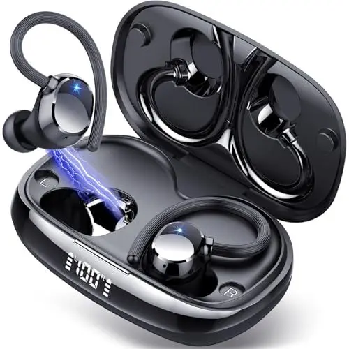 Produktbild: Tukio Bluetooth Kopfhörer Sport, Kopfhörer Kabellos Bluetooth, 80Std In-Ear 20250119-00 Dunkelschwarz