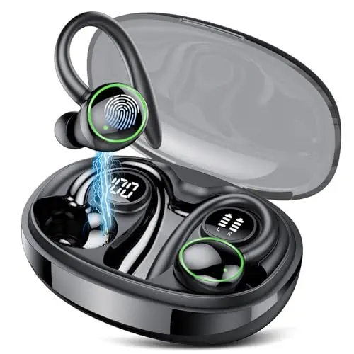 Produktbild: PEFUPEW Bluetooth kopfhörer Sport, Kopfhörer Kabellos Bluetooth 5.3 mit 4 Mic, In Ear Kopfhörer ENC Noise Cancelling, HiFi Stereo Ohrhörer mit Dual LED-Anzeige, 48 Std Spielzeit, IP7 Wasserdicht