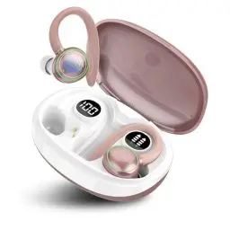 Produktbild: Bluetooth Kopfhörer Sport, Kopfhörer Kabellos Bluetooth 5.3 mit 4 Mic, In Ear Kopfhörer Bluetooth ENC Noise Cancelling, HiFi Stereo Ohrhörer mit LED-Anzeige, 48 Std Spielzeit, IP7 Wasserdicht,Roségold