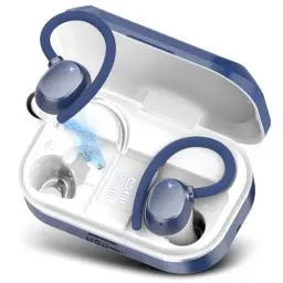 Produktbild: Bluetooth Kopfhörer Sport, Kopfhörer Kabellos Bluetooth 5.3 mit HD Mic, 120 Stunden Spielzeit Kopfhörer mit LED-Anzeige, Deep Bass, IP7 Wasserdichte Ohrhörer mit Ohrhaken für Arbeit Studium Sport