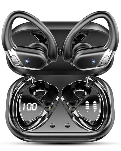 Produktbild: Bluetooth Kopfhörer Sport, Kopfhörer Kabellos Bluetooth 5.4 in Ear Kopfhörer mit CVC8.0 Noise Cancelling Mikrofon, Earbuds 50H,mit USB-C, Schwarz