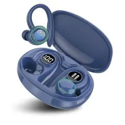 Produktbild: PEFUPEW Bluetooth Kopfhörer Sport, Kopfhörer Kabellos Bluetooth 5.3 mit 4 Mic, In Ear Kopfhörer ENC Noise Cancelling, HiFi Stereo Ohrhörer LED-Anzeige, 48 Std Spielzeit, IP7 Wasserdicht, Dunkelblau
