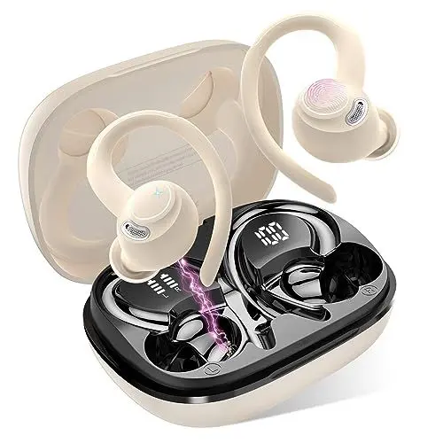 Produktbild: Bluetooth Kopfhörer Sport, in Ear Kopfhörer Kabellos Bluetooth 5.3 mit HD Mic, Herausragender Sound, 48 Std Spielzeit, Dual LED-Anzeige, Comfort Fit, IP7 Wasserdicht Ohrhörer für Sport mit Ohrhaken
