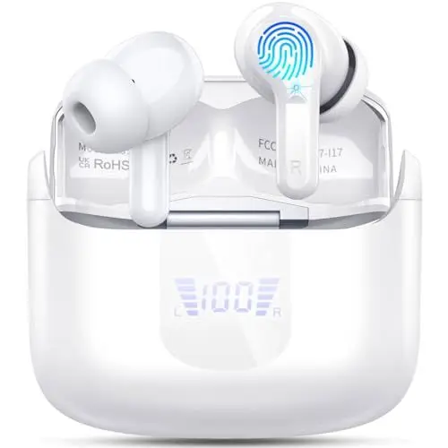 Produktbild: Bluetooth Kopfhörer in Ear Kopfhörer Kabellos Bluetooth 5.3, 2024 Neue 48Std Dynamic Driver Stereo Wireless Earbud, 4 ENC Noise Cancelling Mic, 3.8g Leicht Ohrhörer, IP7 Wasserdicht/LED-Anzeige/USB-C