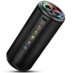 Produktbild: Bluetooth Lautsprecher, Musikbox Bluetooth 5.4 mit RGB Lichter, Tragbarer Musikbox Box Freisprechfunktion für Phone, 15h Akku, IP7 Wasserdicht TWS Paarung Fantastischer Sound Geeignet Outdoor/Party