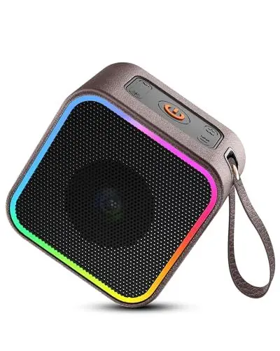 Produktbild: Bluetooth Lautsprecher, Tragbar Musikbox Bluetooth 5.3 Box mit 10 Stunden Spielzeit, Stereo Sound Bluetooth Speaker mit Bässen und Bunten Licht, USB C ladekabel, IPX6 Wasserdicht für Zuhause, Garten