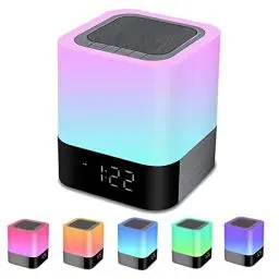 Produktbild: Bluetooth Lautsprecher mit Licht Nachttischlampe Touch Dimmbar Wecker RGB Farbwechsel LED Tragbarer Bluetooth Lautsprecher Tischlampe Geschenke für Mädchen Kinder Teenager Jungen Geschenk für Frauen