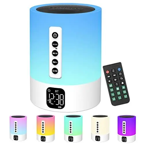 Produktbild: Bluetooth Lautsprecher mit Licht, White Noise Machine, Lichtwecker, Nachttischlampe Touch Dimmbar mit Wecker, Geschenke für Mädchen Junge Kinder Teenager Frauen, Geschenkideen, Coole Sachen