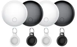 Produktbild: Bluetooth Schlüsselfinder 4er Pack, Smart Tag Kompatibel mit Apple Wo ist APP(nur iOS), Air Tracker Tag für Schlüssel/Gepäck/Koffer/Brieftasche, IP67 Wasserdicht, Austauschbarer Akku