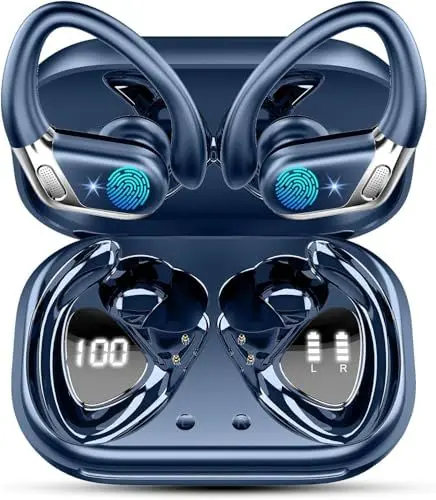 Produktbild: Bluetooth Sport-Kopfhörer, 50 Stunden Bluetooth 5.4 HiFi Stereo, kabellose Kopfhörer mit Geräuschunterdrückung, Bluetooth-Kopfhörer Schnellladung USB-C, IP7 wasserdicht, Laufen, Fitnessstudio, Laufen