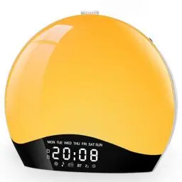 Produktbild: Bluetooth Tageslichtwecker Lichtwecker, Wake up Light, Wecker mit Licht, Sonnenaufgang Sonnenuntergang Simulation, Bluetooth Lautsprecher, 22 Naturgeräuschen, 20 Helligkeit Nachttischlampe für Kinder