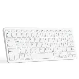 Produktbild: Bluetooth Tastatur Deutsche Drahtlose Tastatur Ultradünne Kompatibel mit iOS/Android/Windows System Wiederaufladbare Tastatur für iPad/iPhone//Laptop/Smartphone/Tablet/Computer /PC QWERTZ DE Layout