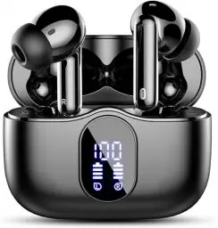 Produktbild: Bluetooth Kopfhörer, Kopfhörer Kabellos Bluetooth 5.3 Sport In Ear Kopfhörer mit 4 Mikrofon, 40 std Spielzeit, LED-Anzeige, ENC Lärmreduzierung, HiFi Stereo Ohrhörer für Arbeit und Studium