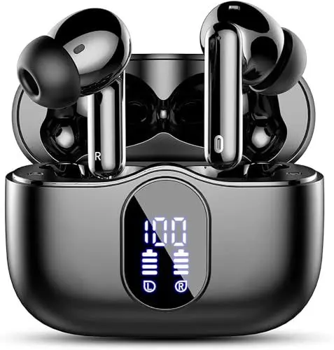 Produktbild: Bluetooth Kopfhörer, Kopfhörer Kabellos Bluetooth 5.3 Sport In Ear Kopfhörer mit 4 Mikrofon, 40 std Spielzeit, LED-Anzeige, ENC Lärmreduzierung, HiFi Stereo Ohrhörer für Arbeit und Studium