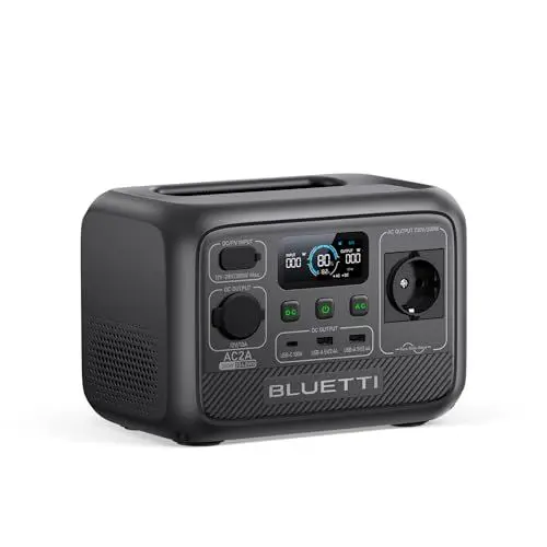 Produktbild: BLUETTI Tragbare Powerstation AC2A, 204Wh LiFePO4 Akku 300W (600W Power Lifting) AC Ausgang, Aufladen von 0-80% in 40 Min., Solar Generator für Outdoor Camping (Solarmodule optional)