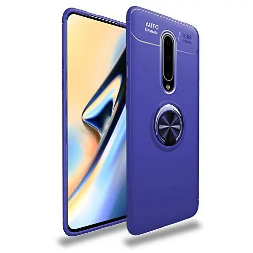 Produktbild: BLUGUL Kompatibel mit OnePlus 7 Pro Hülle, 360 Grad Drehender Ring-Griff, Kompatibel mit Magnet Auto Halterung, Schutzhülle Handyhülle Case Cover für OnePlus 7 Pro Blau