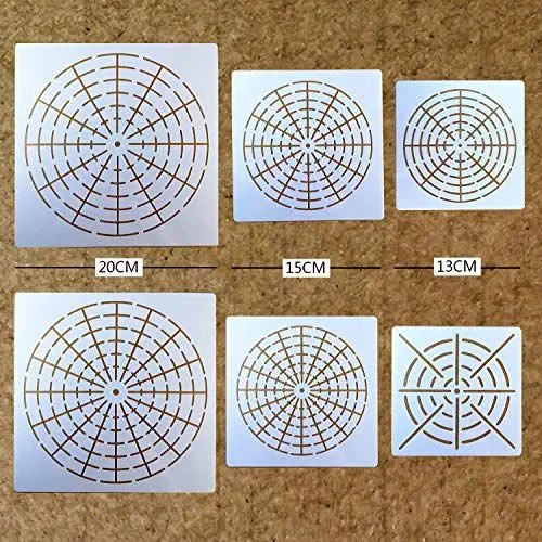 Produktbild: BLUGUL Mandala Schablone, Mandala Dotting Malvorlagen Schablonen, Mandala Rock Punktierung Werkzeuge, für DIY Dekor, Felsen Stein, Airbrush, Felsen und Walls Art, Netz Serie A 6 Stück