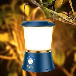 Produktbild: Blukar LED Campinglampe Tragbar, Superhell Camping Laterne Aufladbar Zeltlampe mit Haken, Stufenlos Dimmbar & 5 Leuchtmodi, 8+ Std. Dauer, Notfallleuchte für Camping, Stromausfall-Porzellanblau