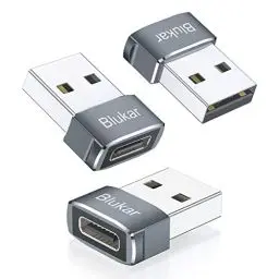 Produktbild: Blukar USB auf Typ C Adapter, 3 Stück USB-C Buchse zu USB-A Stecker Netzteil & Ladegerät & Ladekabel-Adapter, Kompatibel mit iPhone 16/15/14/13/12, Galaxy und Andere Smartphone & Tablet