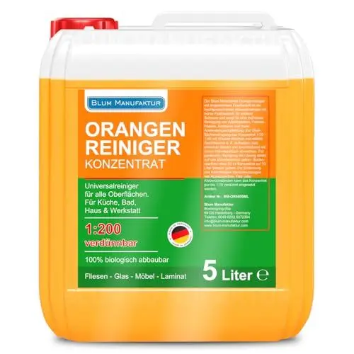 Produktbild: BLUM MANUFAKTUR 5l Orangenreiniger Konzentrat - Vielseitiger, veganer Universalreiniger mit frischem Orangenduft - Umweltfreundlich - hochkonzentriert