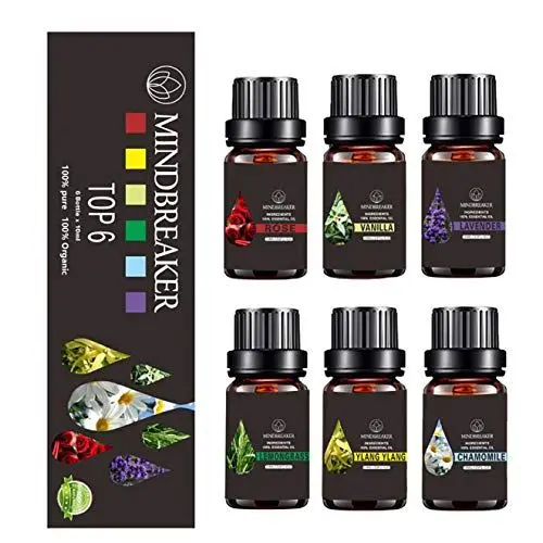 Produktbild: Blumen ätherische Öle Set, Bio-Aromatherapie Duftöle Top 6 100% reine therapeutische ätherische Öle von höchster Qualität - Geschenkset 6 / 10ml Flaschen (Floral Essential Oils Set-TOP 6)