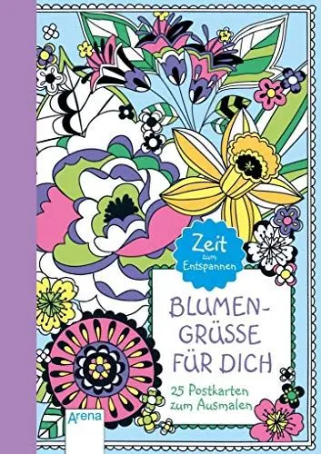 Produktbild: Blumengrüße für dich: 25 Postkarten zum Ausmalen. Zeit zum Entspannen