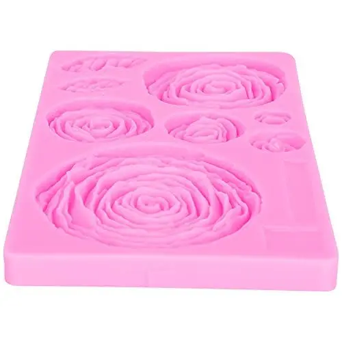Produktbild: Blumenmuster-Kuchenformen, DIY-Silikonform für Schokolade, Seife, Dekoration (Rosa)