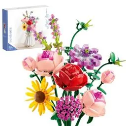 Produktbild: Blumenstrauß Bausteine Set, Künstliche Blumen Bausatz mit Vase, DIY Botanik-Kollektion Hausdeko Geschenk, Geeignet für Erwachsene, Nicht Kompatibel mit Lego (530 Teilige)