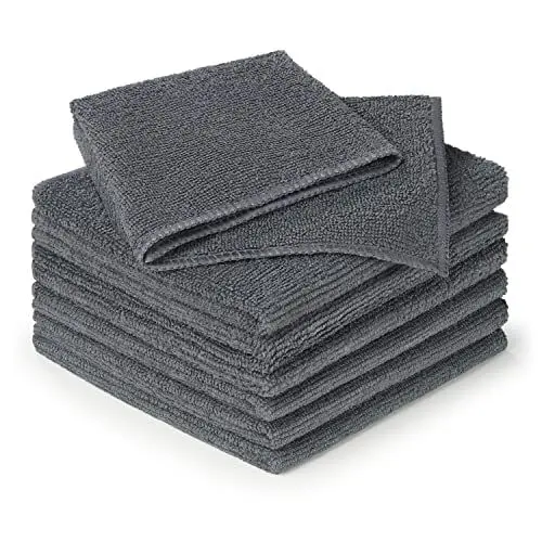 Produktbild: Blumtal 6er Set Mikrofasertücher 30x40 cm Lappen - Geschirrtücher Anthrazit - Microfasertücher Putzlappen Waschbar bei 60°C - Reinigungstücher Fensterputztücher - Premium Putztücher Allzwecktücher