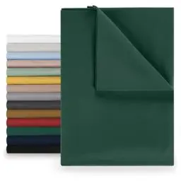 Produktbild: Blumtal® Basic Betttuch 180x275 cm - Bettlaken ohne Gummi - Oeko-TEX zertifiziertes Betttuch ohne Gummi - Leintuch aus gebürstetem Microfaser-Gewebe - Bettlaken ohne Gummizug 180x275cm in Dunkelgrün