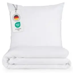 Produktbild: Blumtal Bettwäsche 135x200 cm + Kissenbezug 80x80 cm - Oeko-TEX zertifizierte Mikrofaser Bettwäsche 135x200 weiß - Bettwäsche Weiß 135x200 - Deckenbezug 135x200 + 80x80 Kissenbezug - Bettwäsche Weiß